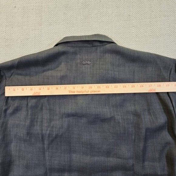 Steve Harvey Shirt Men's Large Gray Button Up Rayon Flip Cuff 2 Pockets EUC - Picture 12 of 15